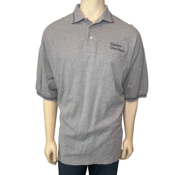 Harley-Davidson Other - Harley Davidson Mens 2X Polo Shirt Gray Short Sleeve Daytona Beach Florida Logo